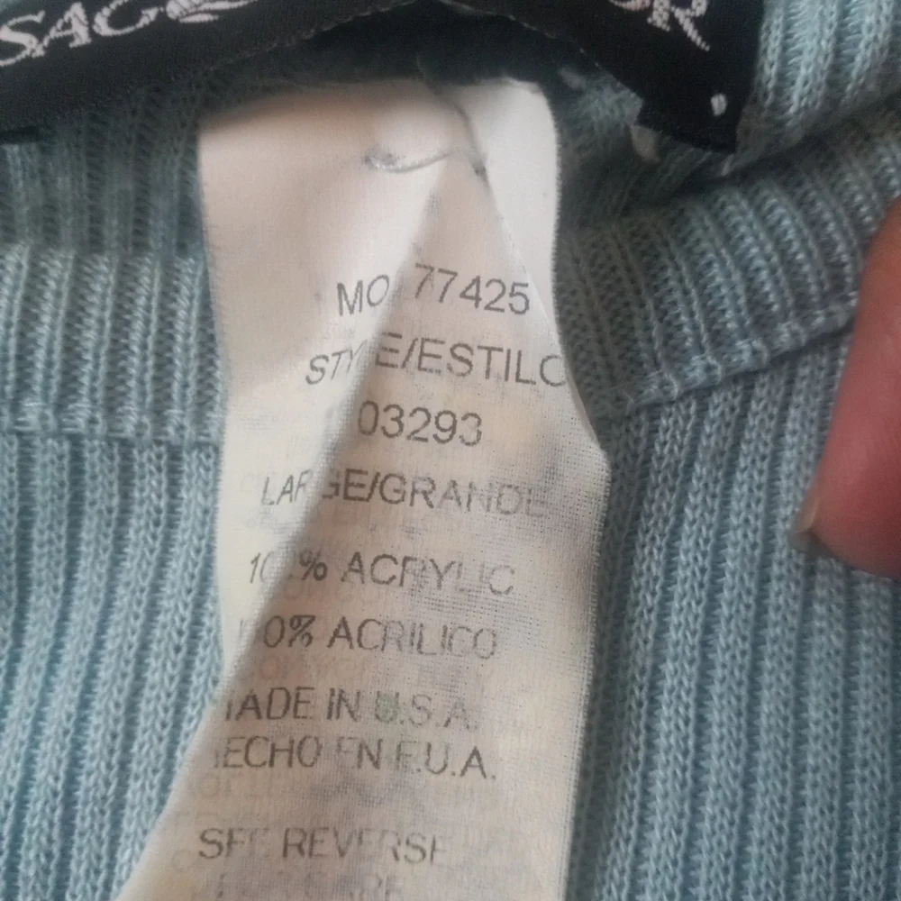 Sag Harbor Sweater Color Blue Size Large Mens 100% Acrylic Outdoors Cozy